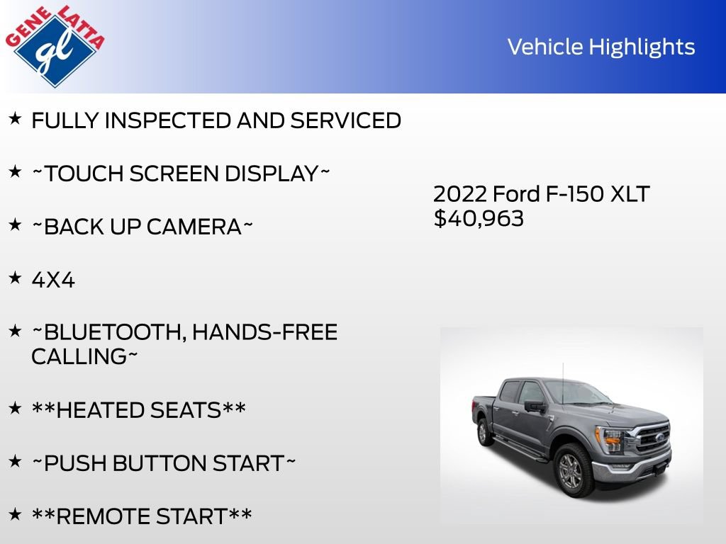 Certified 2022 Ford F150 XLT w/ Equipment Group 302A High AWD/4WD image 33