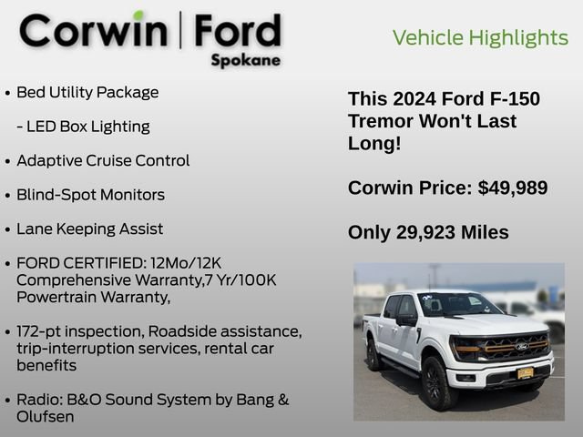 Certified 2024 Ford F150 Tremor w/ Mobile Office Package AWD/4WD image 13