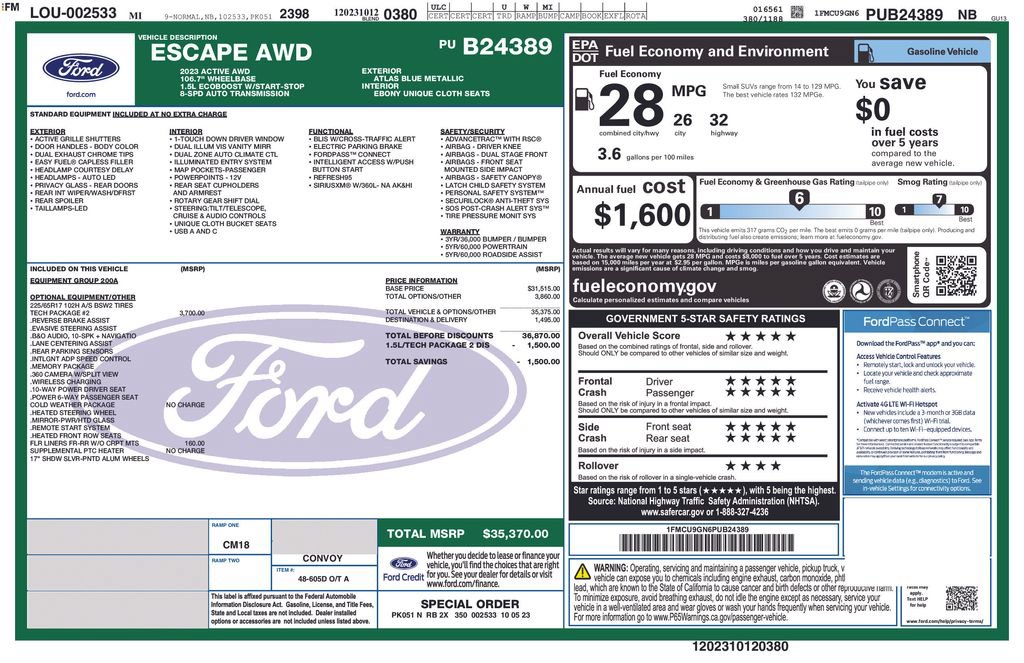 Certified 2023 Ford Escape Active w/ Tech Pack #2 AWD/4WD image 27