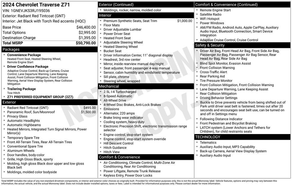 Used 2024 Chevrolet Traverse Z71 AWD/4WD image 8