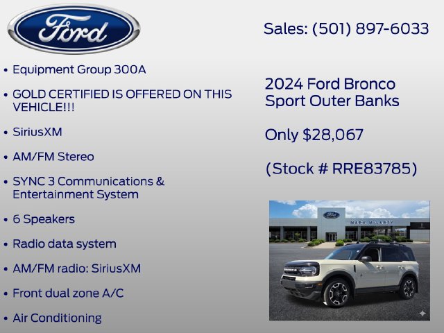 Certified 2024 Ford Bronco Sport Outer Banks AWD/4WD image 7