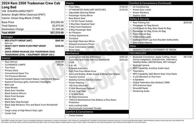 Used 2024 RAM 2500 Tradesman w/ Bed Utility Group AWD/4WD image 3
