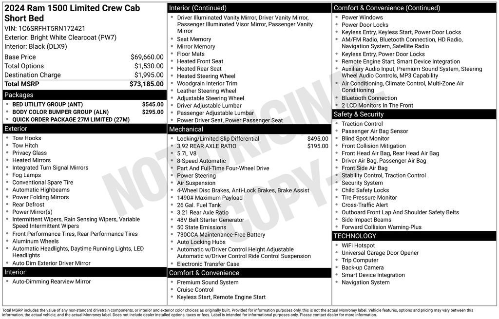 Used 2024 RAM 1500 Limited w/ Bed Utility Group image 10