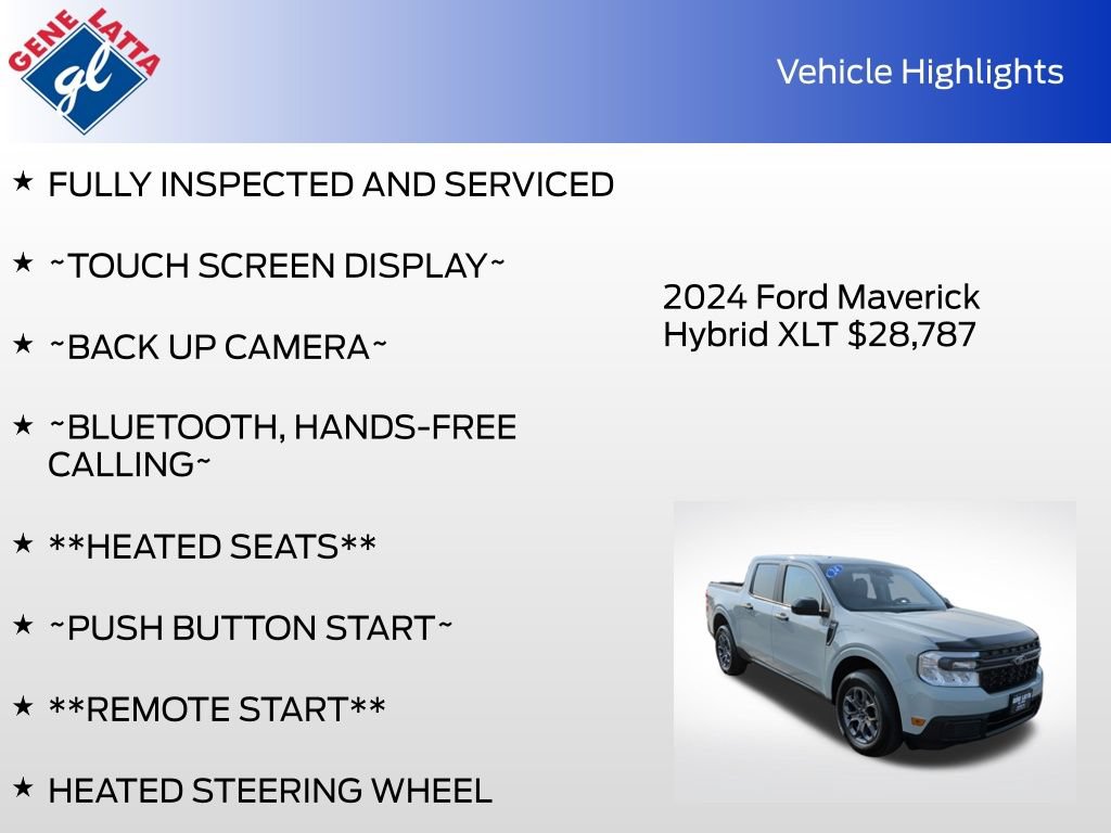 Certified 2024 Ford Maverick XLT w/ XLT Luxury Package FWD image 32