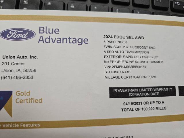 Certified 2024 Ford Edge SEL w/ Convenience Package image 13