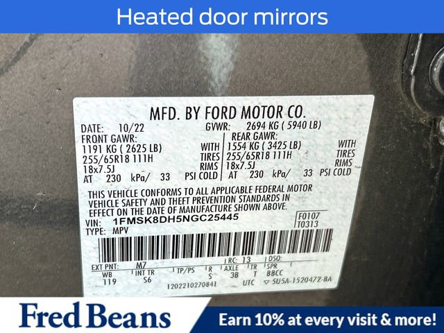 Certified 2022 Ford Explorer XLT w/ Equipment Group 202A image 37