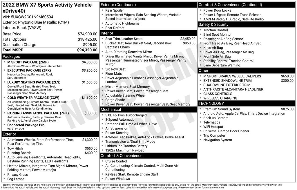 Used 2022 BMW X7 xDrive40i w/ M Sport Package AWD/4WD image 27