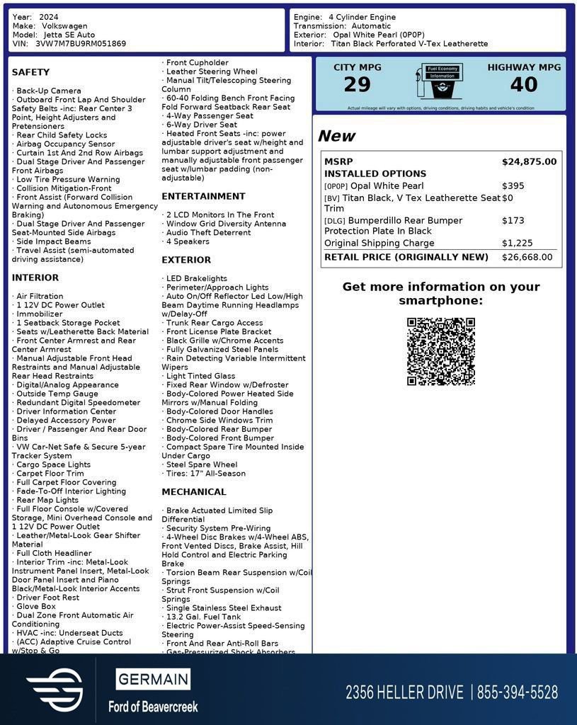 Used 2024 Volkswagen Jetta SE image 28