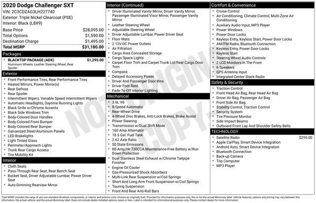 Used 2020 Dodge Challenger SXT w/ Blacktop Package image 7