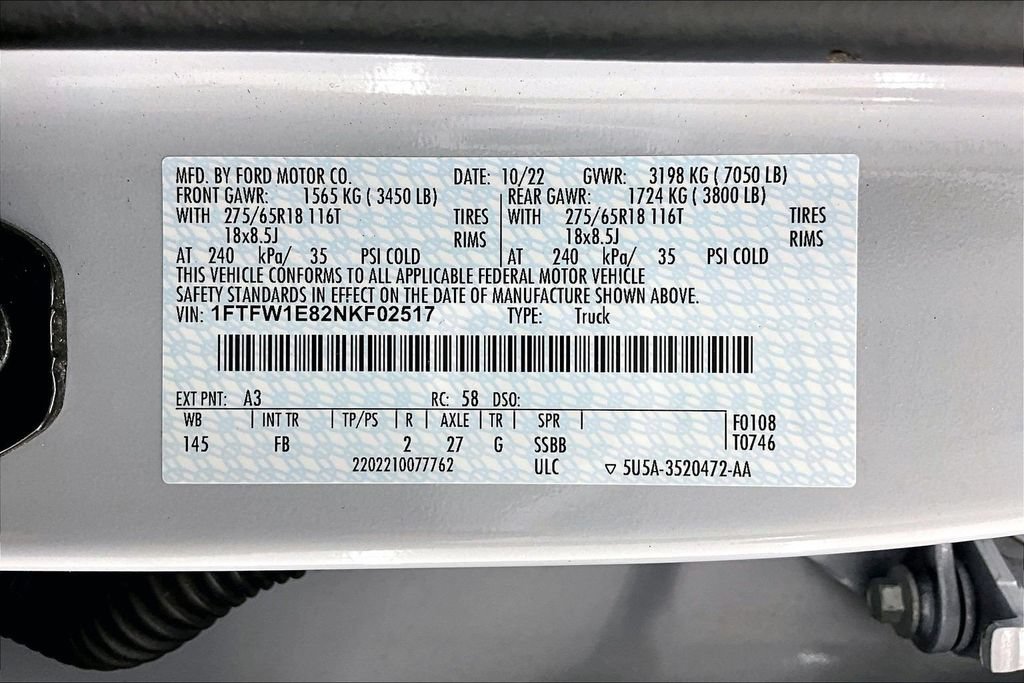 Certified 2022 Ford F150 XLT w/ Equipment Group 302A High AWD/4WD image 36