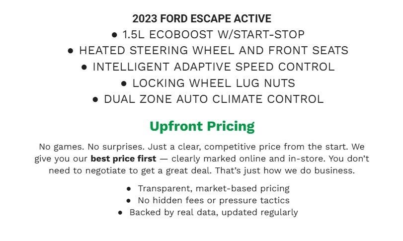 Certified 2023 Ford Escape Active w/ Tech Pack #1 AWD/4WD image 2