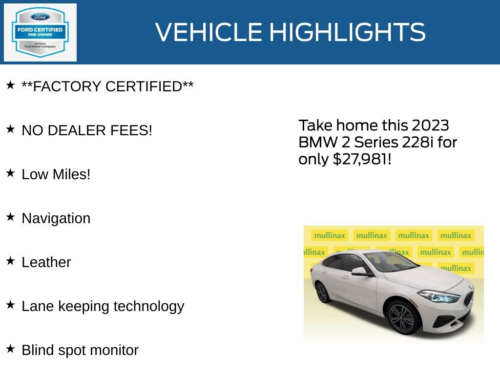 Used 2023 BMW 228i Gran Coupe w/ Convenience Package FWD image 11