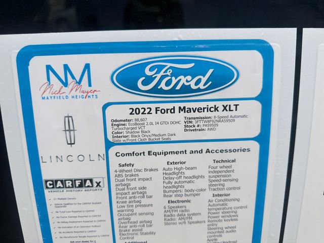 Certified 2022 Ford Maverick XLT w/ Equipment Group 300A Standard AWD/4WD image 33