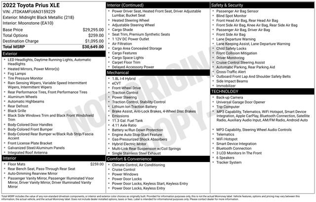 Used 2022 Toyota Prius XLE FWD image 37