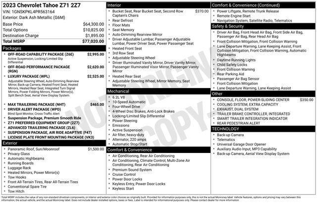 Used 2023 Chevrolet Tahoe Z71 w/ Off-Road Capability Package AWD/4WD image 2