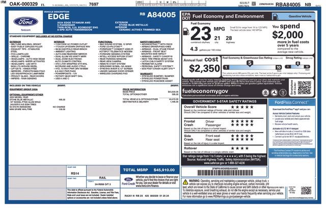 Certified 2024 Ford Edge Titanium AWD/4WD image 2