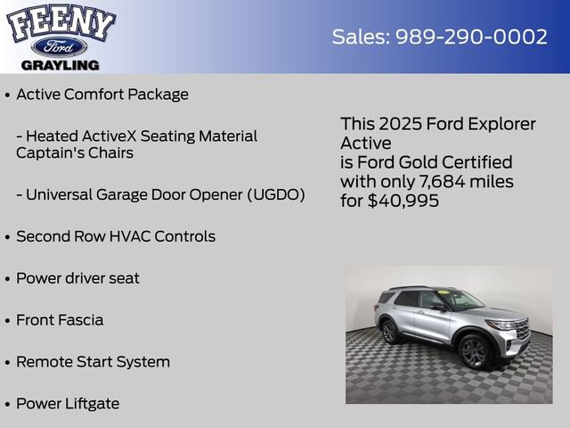 Certified 2025 Ford Explorer Active w/ Active Comfort Package image 13
