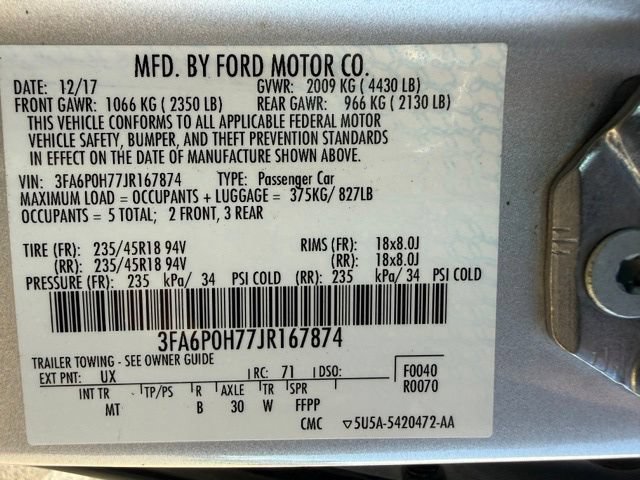 Certified 2018 Ford Fusion SE w/ Equipment Group 201A FWD image 43