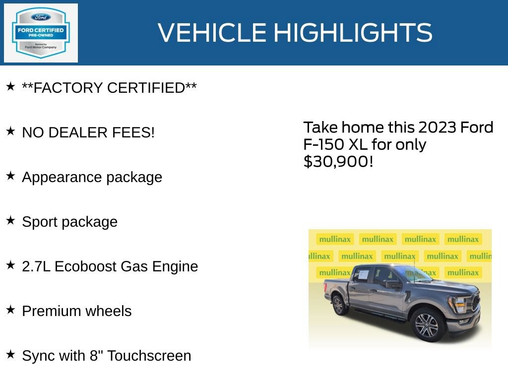 Certified 2023 Ford F150 XL w/ STX Appearance Package RWD image 12