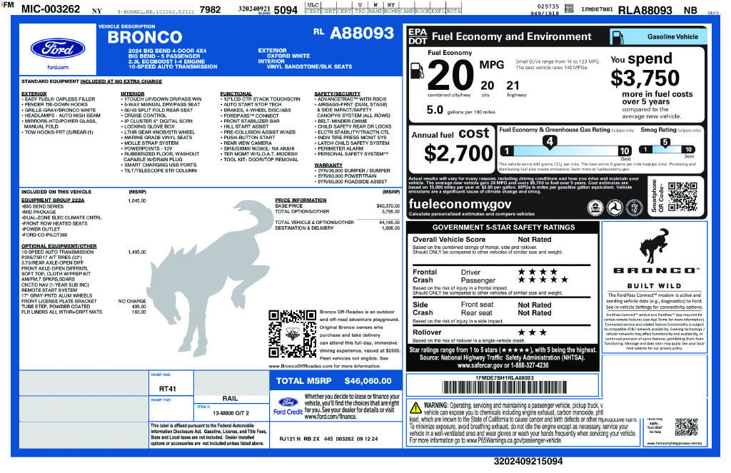 Certified 2024 Ford Bronco Big Bend AWD/4WD image 32