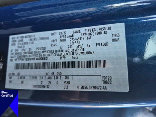 Certified 2022 Ford F150 XLT w/ Equipment Group 302A High AWD/4WD image 38