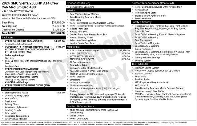 Used 2024 GMC Sierra 2500 AT4 w/ AT4 Premium Plus Package AWD/4WD image 7
