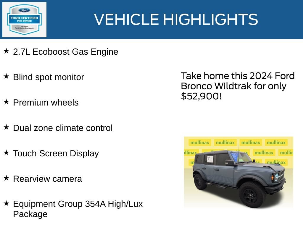 Certified 2024 Ford Bronco Wildtrak AWD/4WD image 22