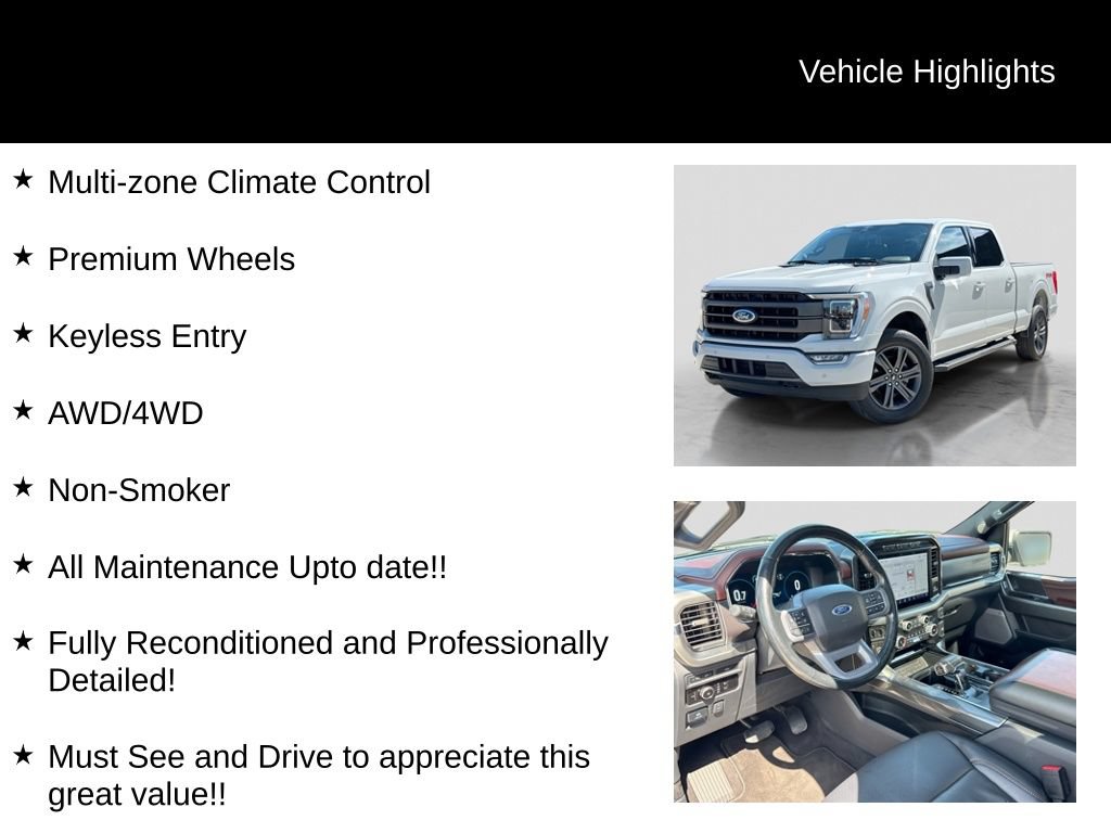 Certified 2023 Ford F150 Lariat w/ Equipment Group 502A High AWD/4WD image 31