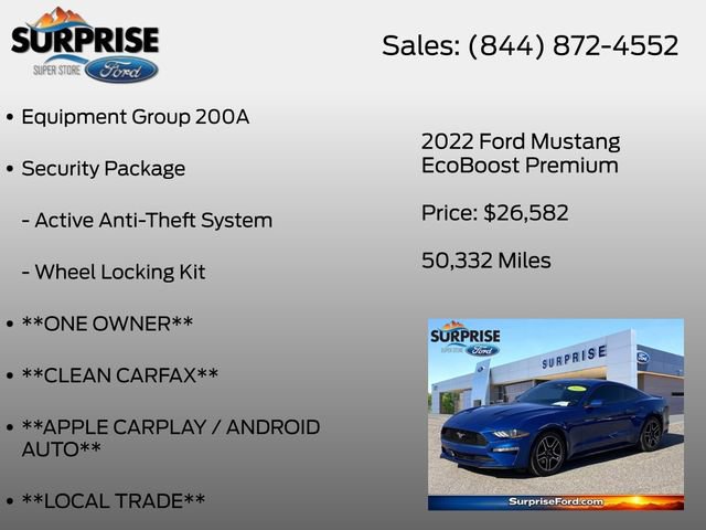 Certified 2022 Ford Mustang Premium w/ Security Package RWD image 7