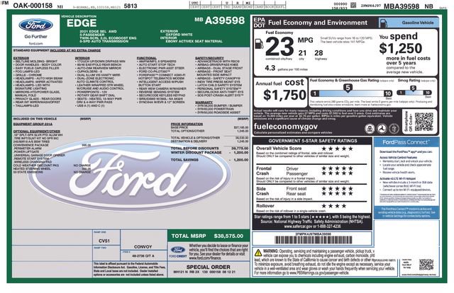 Certified 2021 Ford Edge SEL w/ Convenience Package image 39