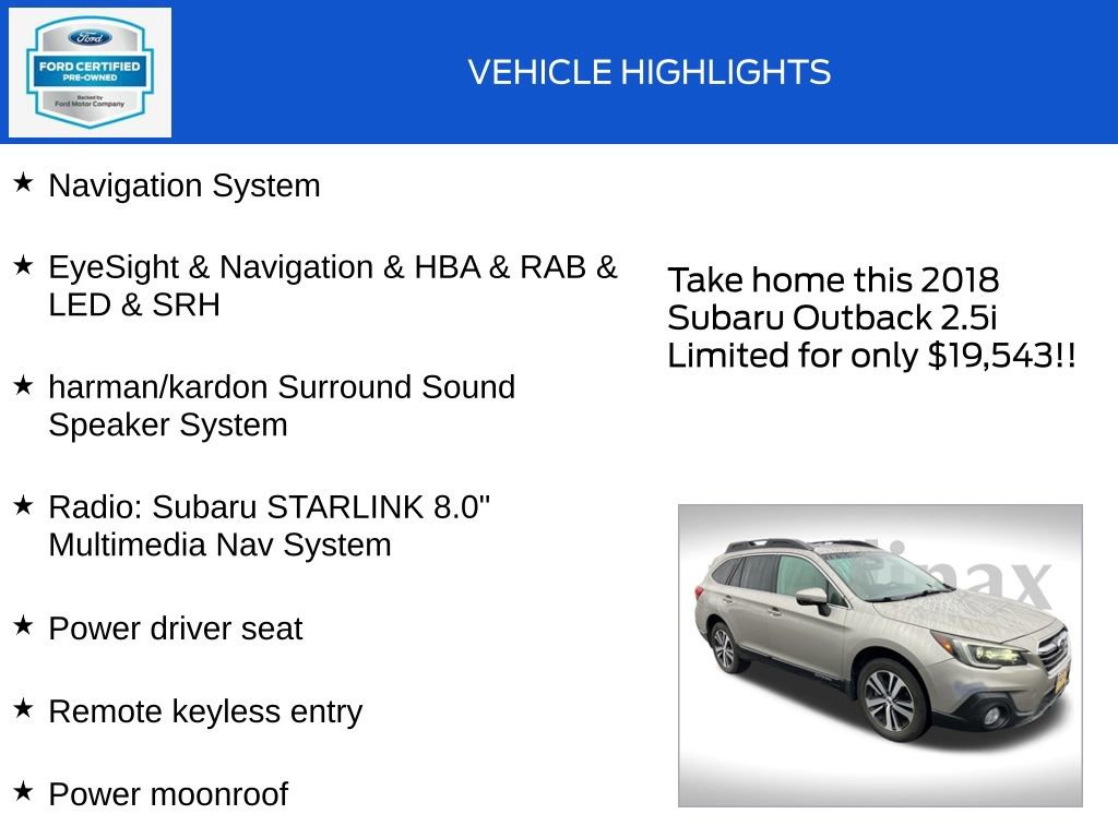 Used 2018 Subaru Outback 2.5i Limited image 18