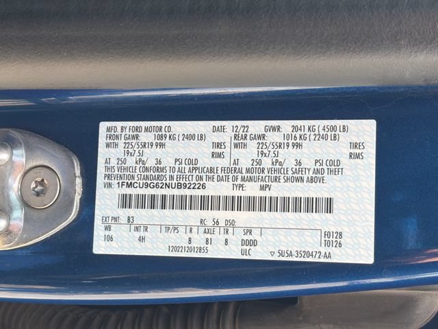 Certified 2022 Ford Escape SE w/ SE Sport Appearance Package AWD/4WD image 19