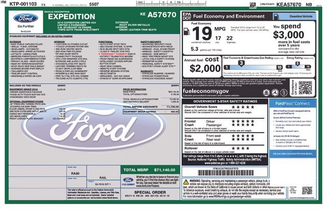 Certified 2019 Ford Expedition Limited w/ Equipment Group 301A AWD/4WD image 39