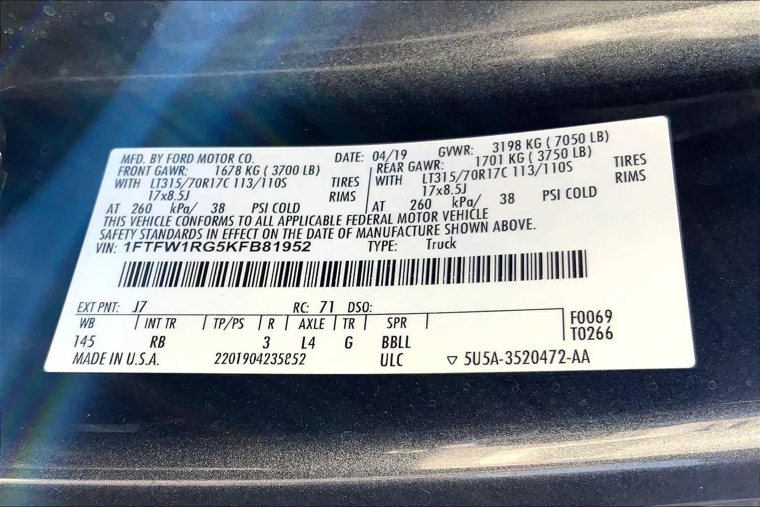 Certified 2019 Ford F150 Raptor w/ Equipment Group 802A Luxury AWD/4WD image 34