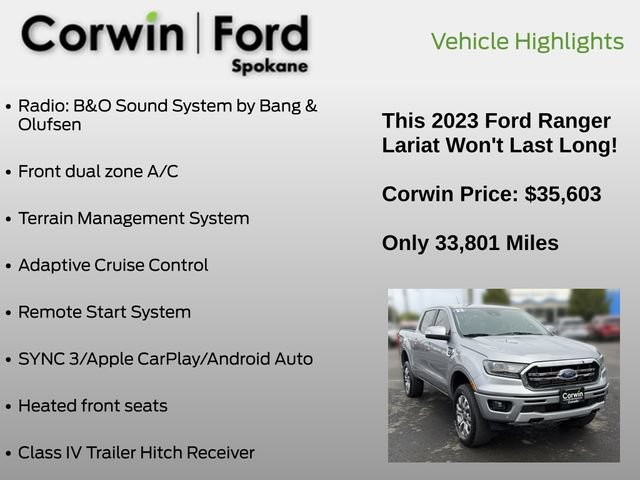 Certified 2023 Ford Ranger Lariat w/ Equipment Group 501A High AWD/4WD image 25