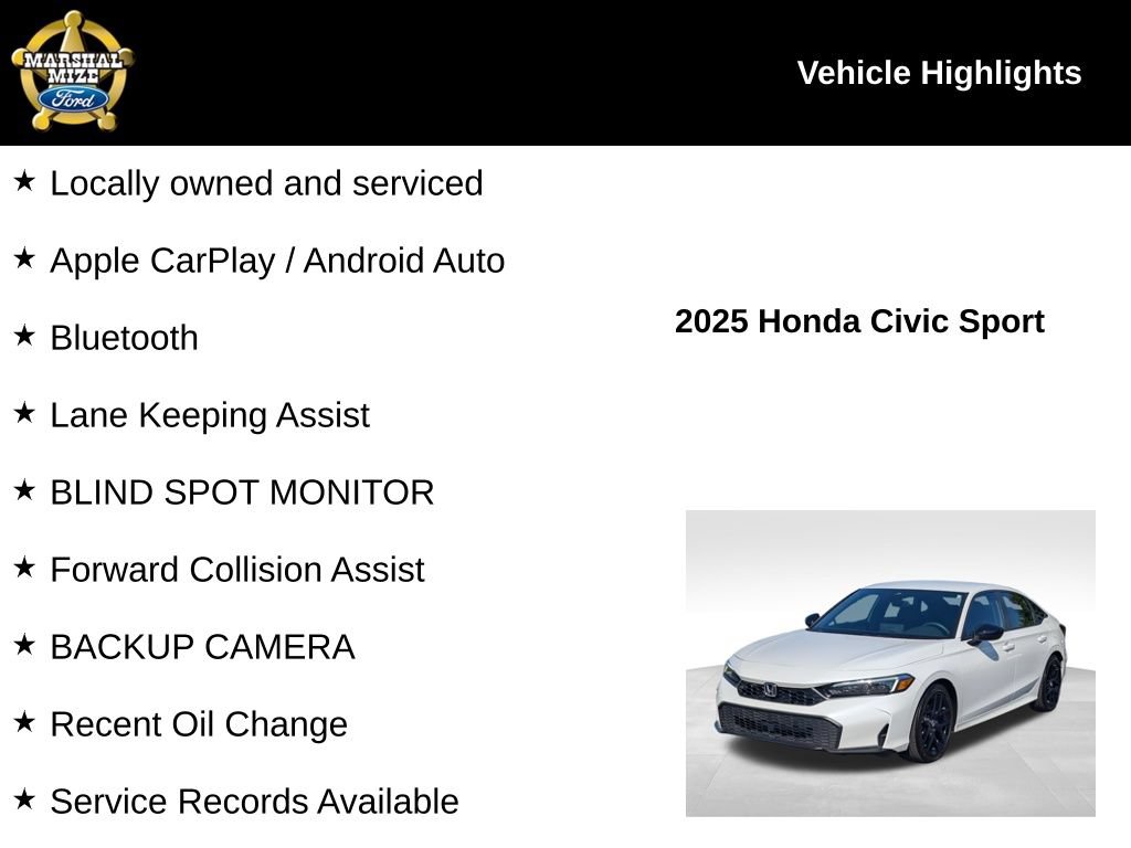 Used 2025 Honda Civic Sport image 2