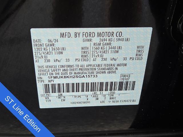 Certified 2025 Ford Explorer ST-Line w/ Premium Package AWD/4WD image 8
