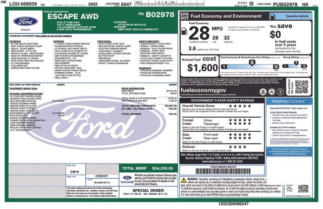Certified 2023 Ford Escape ST-Line w/ Tech Pack #1 AWD/4WD image 54