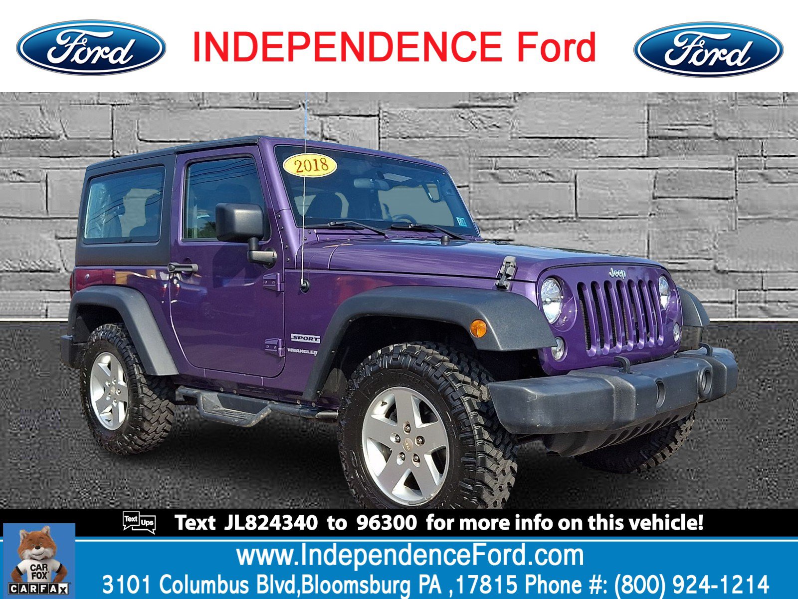 Used 2018 Jeep Wrangler Sport