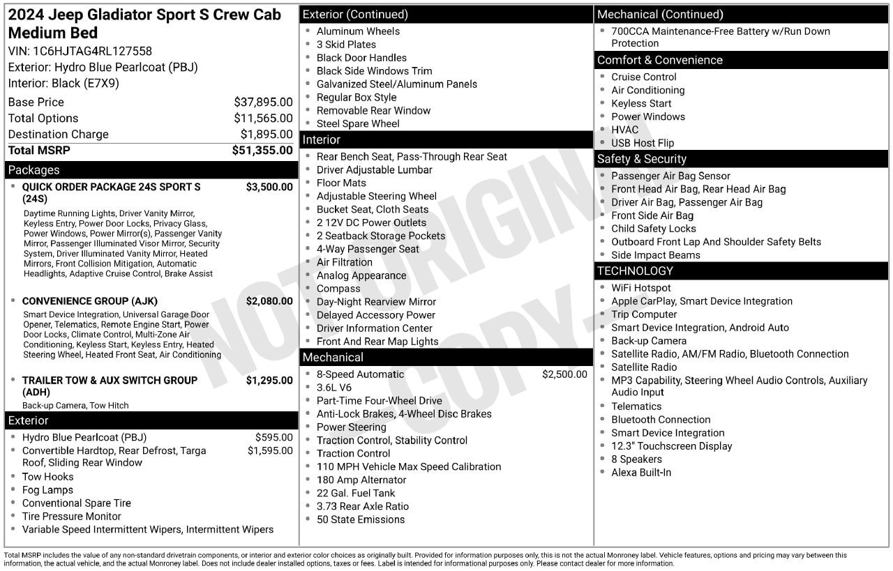 Used 2024 Jeep Gladiator Sport AWD/4WD image 35