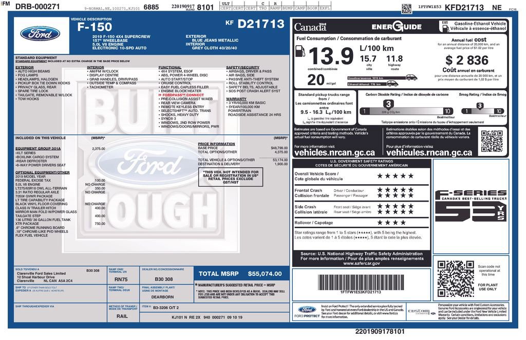 Certified 2019 Ford F150 XLT w/ Equipment Group 301A Mid AWD/4WD image 1