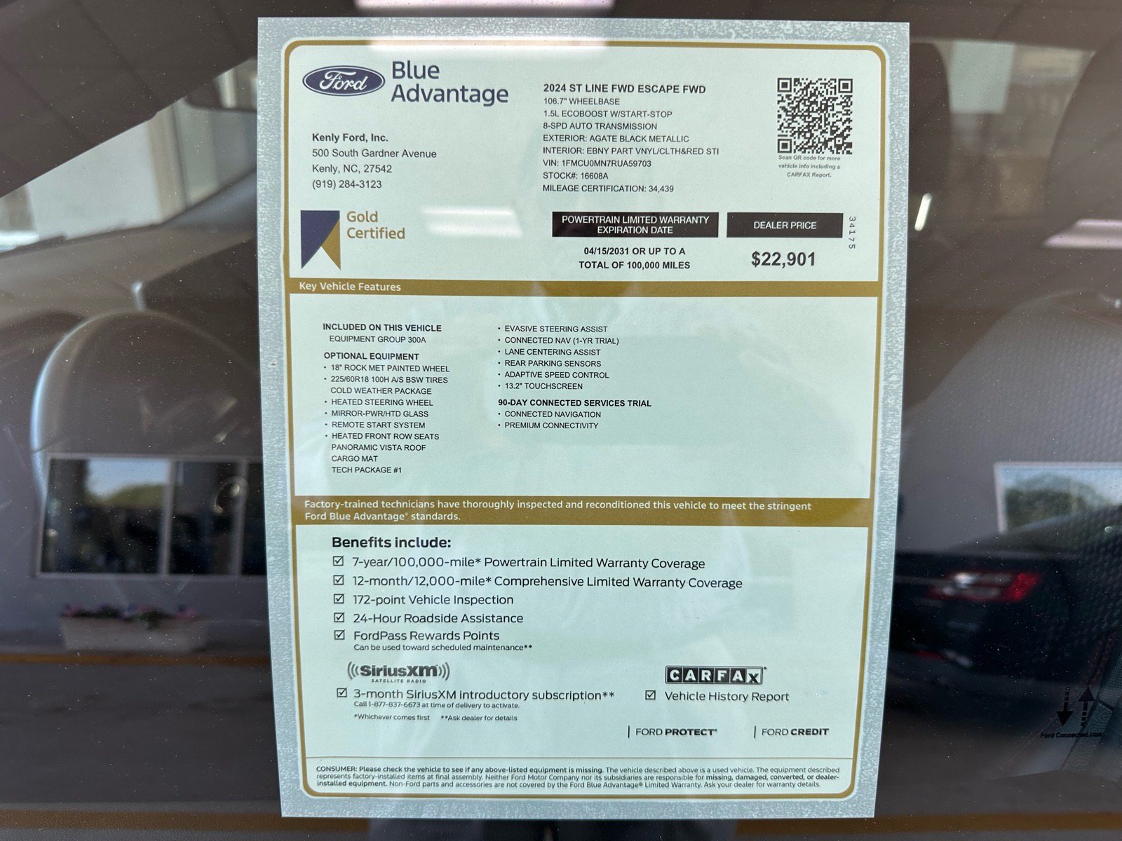 Certified 2024 Ford Escape ST-Line w/ Tech Pack #1 FWD image 4