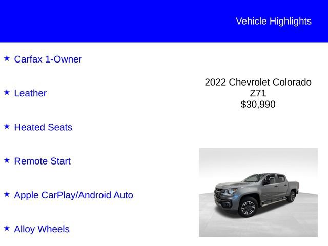 Used 2022 Chevrolet Colorado Z71 RWD image 2