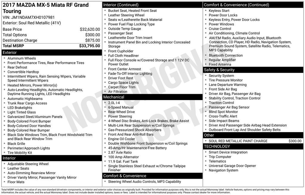 Used 2017 MAZDA MX-5 Miata RF Grand Touring image 12