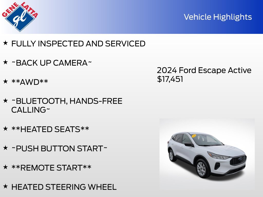 Certified 2024 Ford Escape Active AWD/4WD image 32