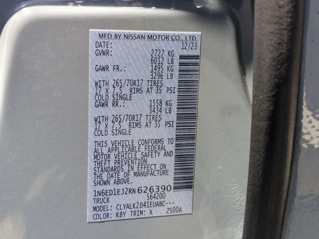 Used 2024 Nissan Frontier Pro-X w/ Pro Convenience Package RWD image 31