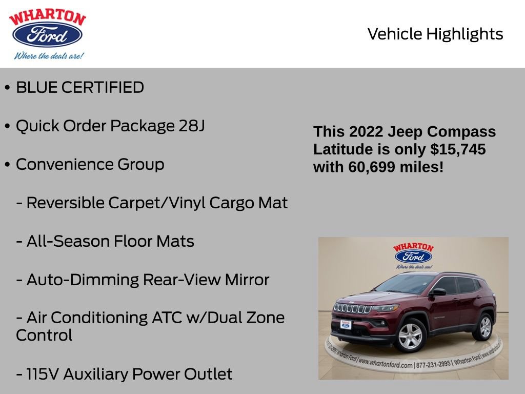 Used 2022 Jeep Compass Latitude w/ Convenience Group FWD image 5