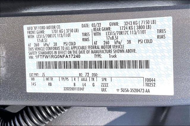 Certified 2022 Ford F150 Raptor w/ Equipment Group 801A High AWD/4WD image 36