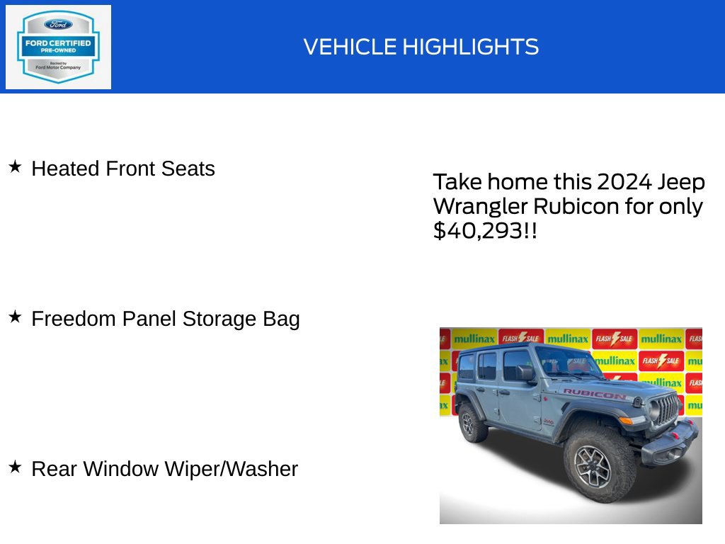 Used 2024 Jeep Wrangler Unlimited Rubicon w/ Convenience Group AWD/4WD image 19