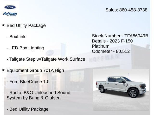 Certified 2023 Ford F150 Platinum w/ Equipment Group 701A High AWD/4WD image 10